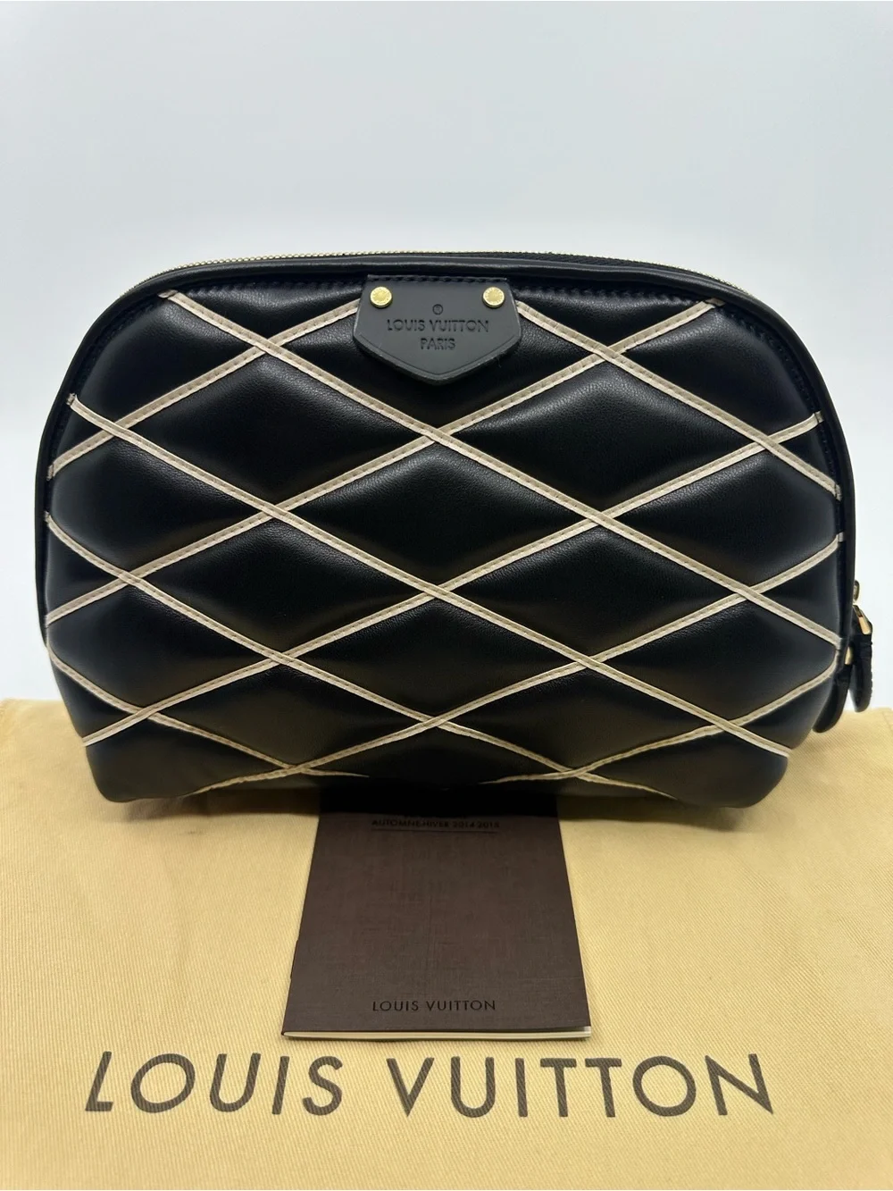 Louis Vuitton Malletage cosmetic pouch-blk/off white